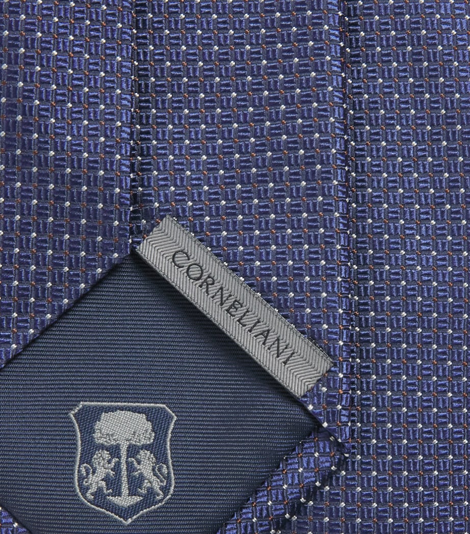 Corneliani Silk Jacquard Tie Navy Blue Image 3