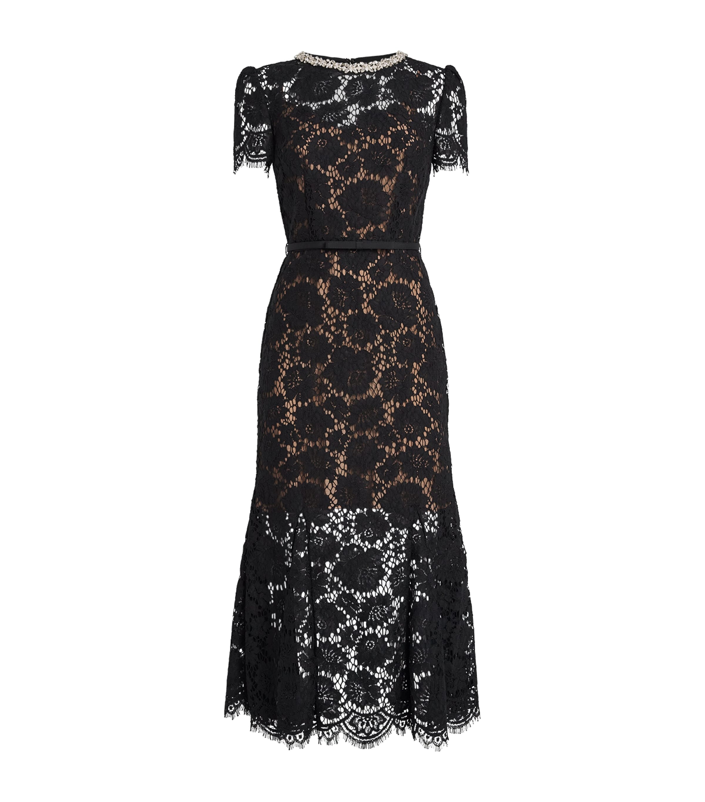 Self-Portrait Lace Embellished Midi Dress