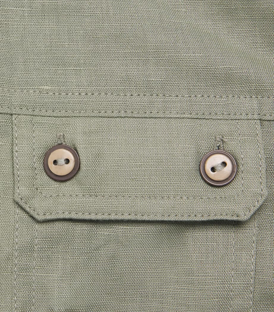 Zimmermann Kids Linen-Cotton Indra Shirt (2-12 Years) Khaki Image 3
