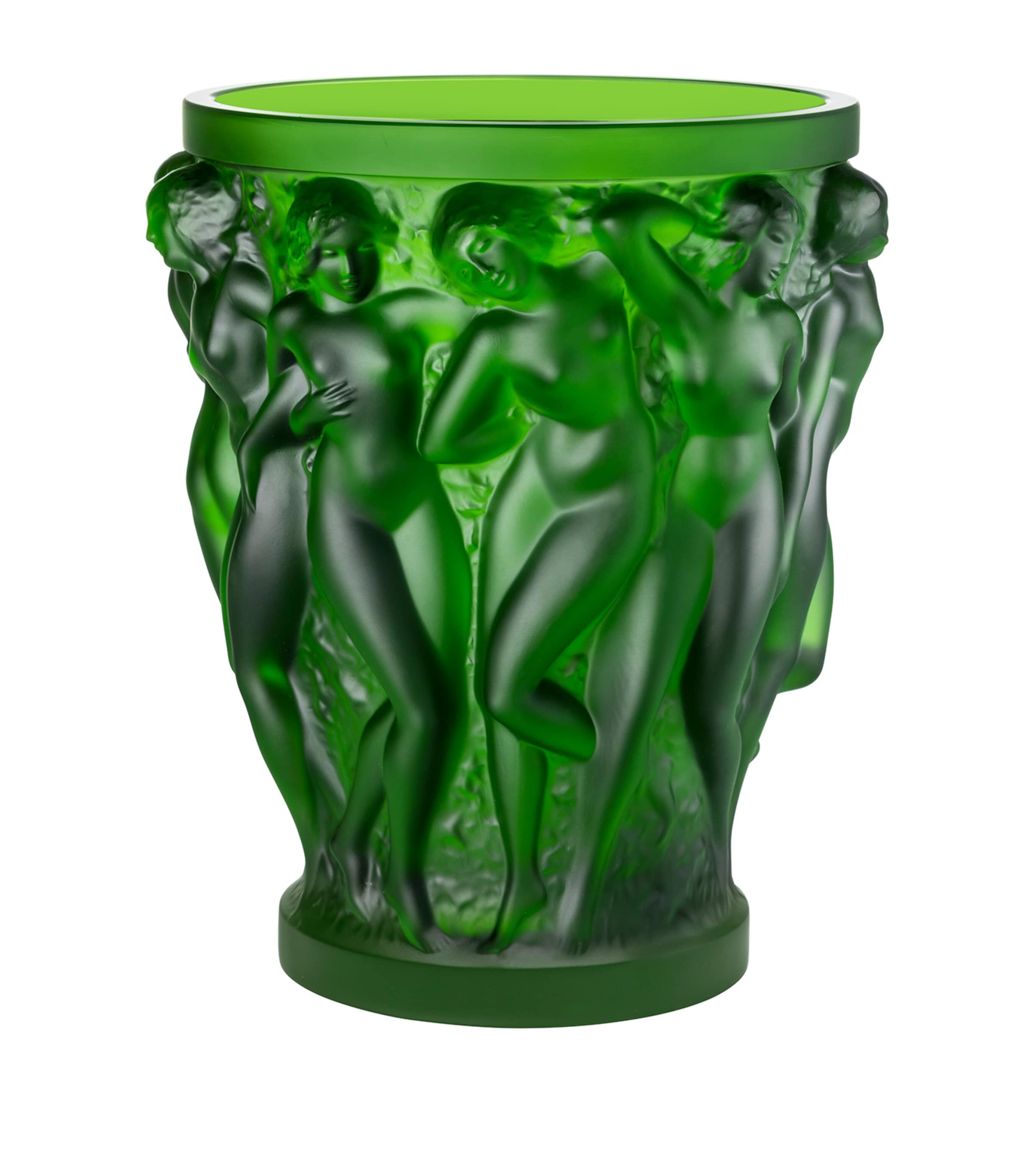 Lalique Bacchantes Vase In Green