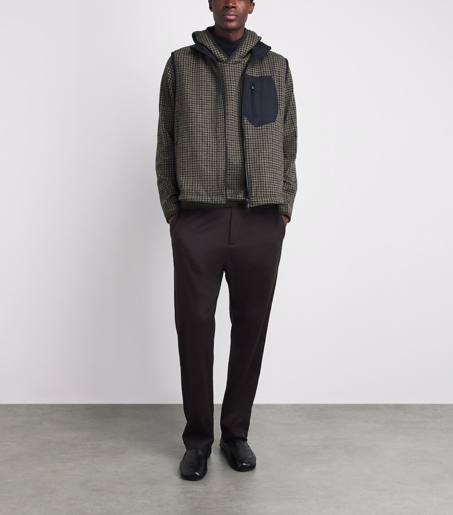 Sease Mens Check Reversible Gilet Blue Beige Image 2