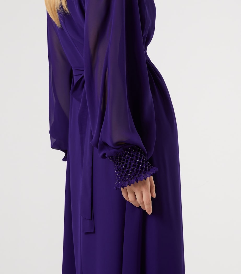 Marina Rinaldi Womens Gauze Maxi Dress and Cardigan Purple Image 5
