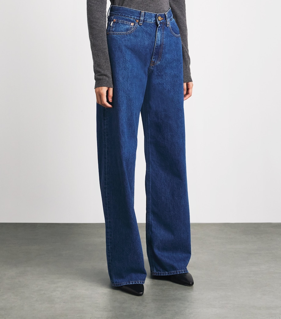 Blazé Milano Womens Nariida Java Wide Jeans Sapphire Image 4