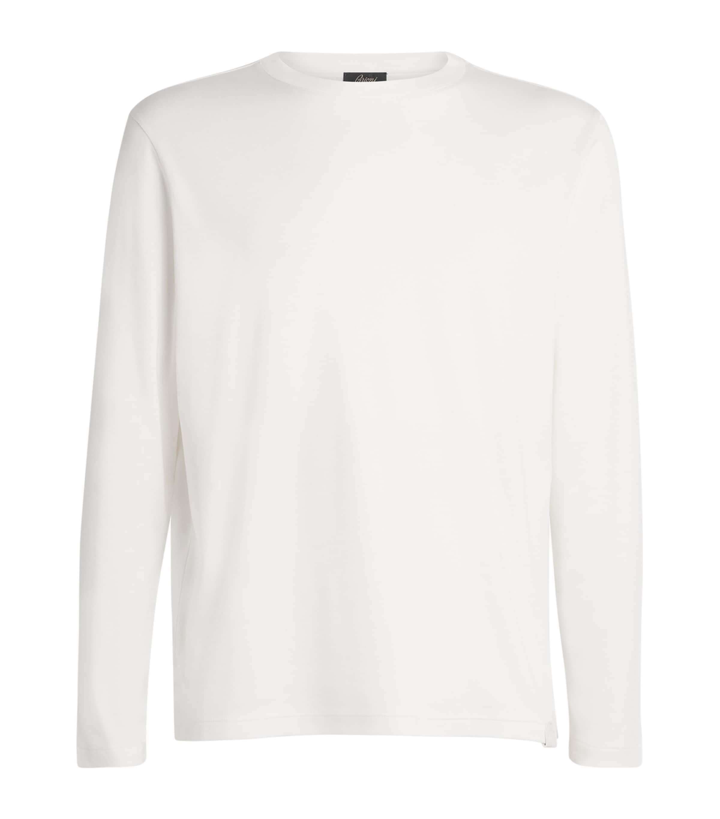Brioni Mens Sea Island Cotton Long-Sleeve T-Shirt Image 1