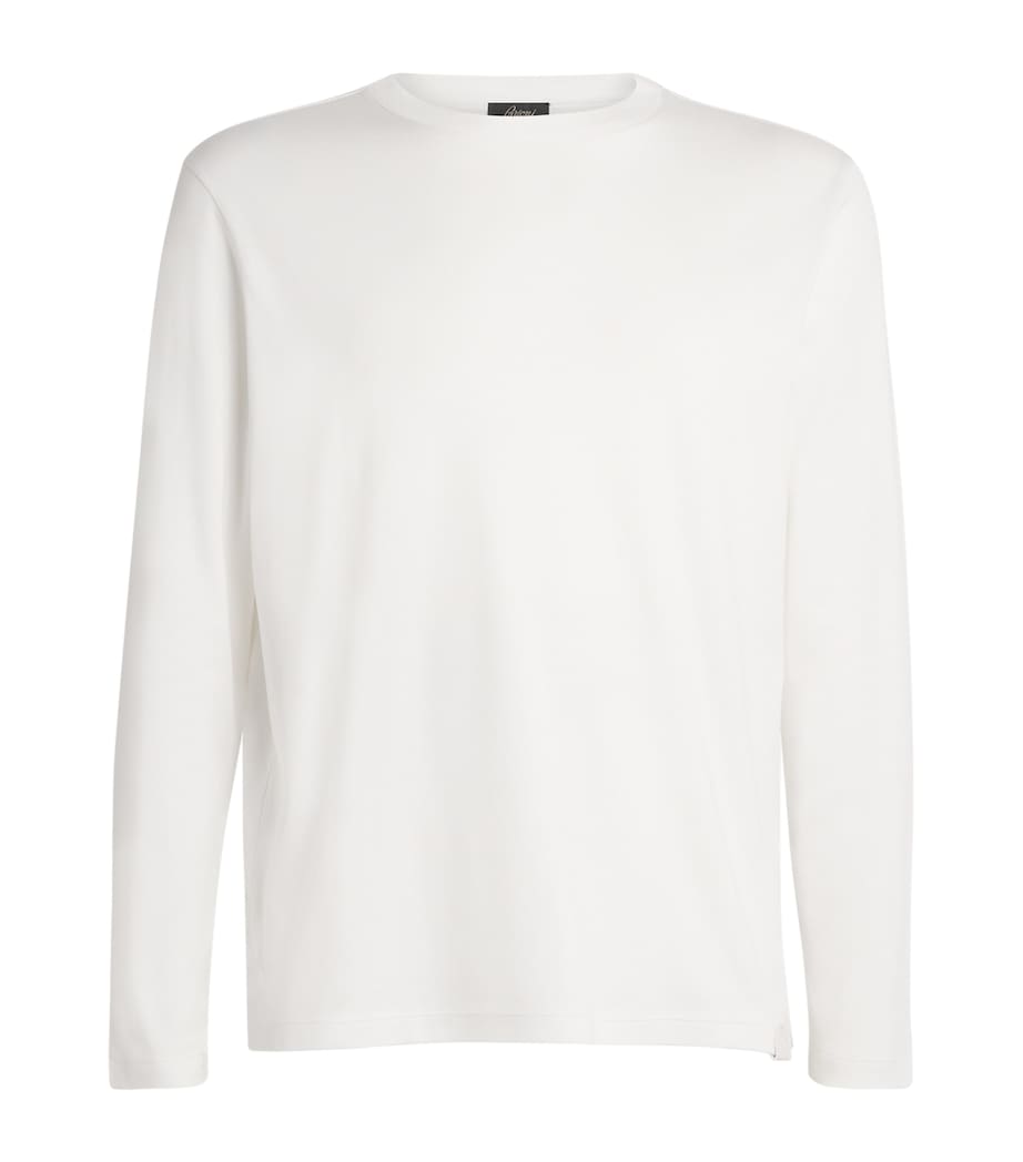 Brioni Mens Sea Island Cotton Long-Sleeve T-Shirt Image 1