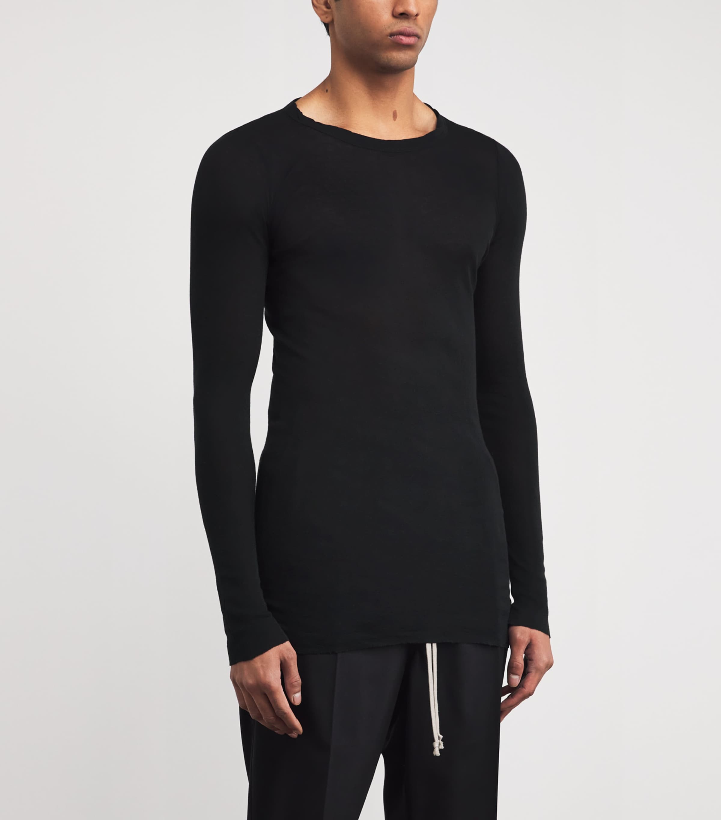 Cotton Jersey Mini Rib T-Shirt BLACK/ 09 Image 3