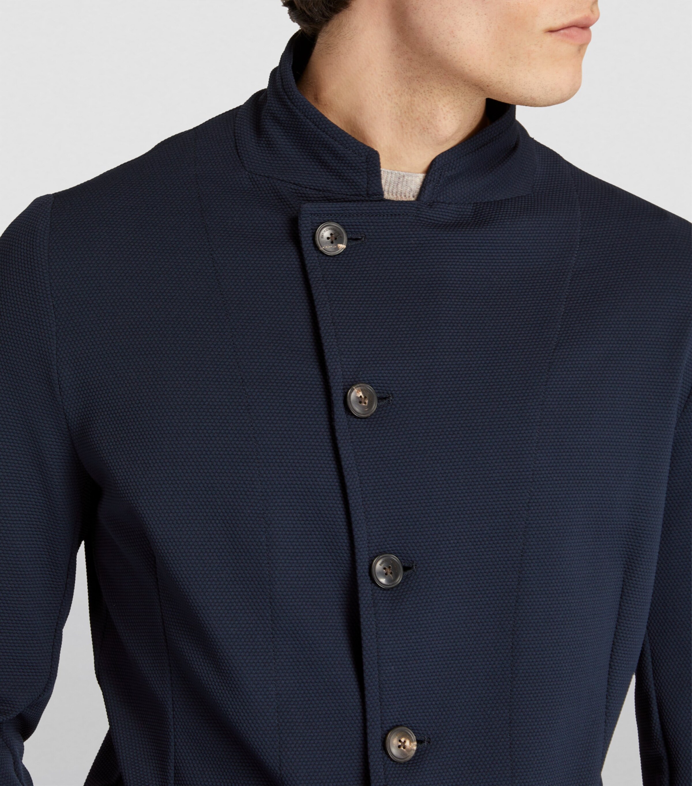 【EMPORIO ARMANI】NO COLLAR JACKET 281T 98AW Emporio Armani Mao collar Jacket in Wool – A.A