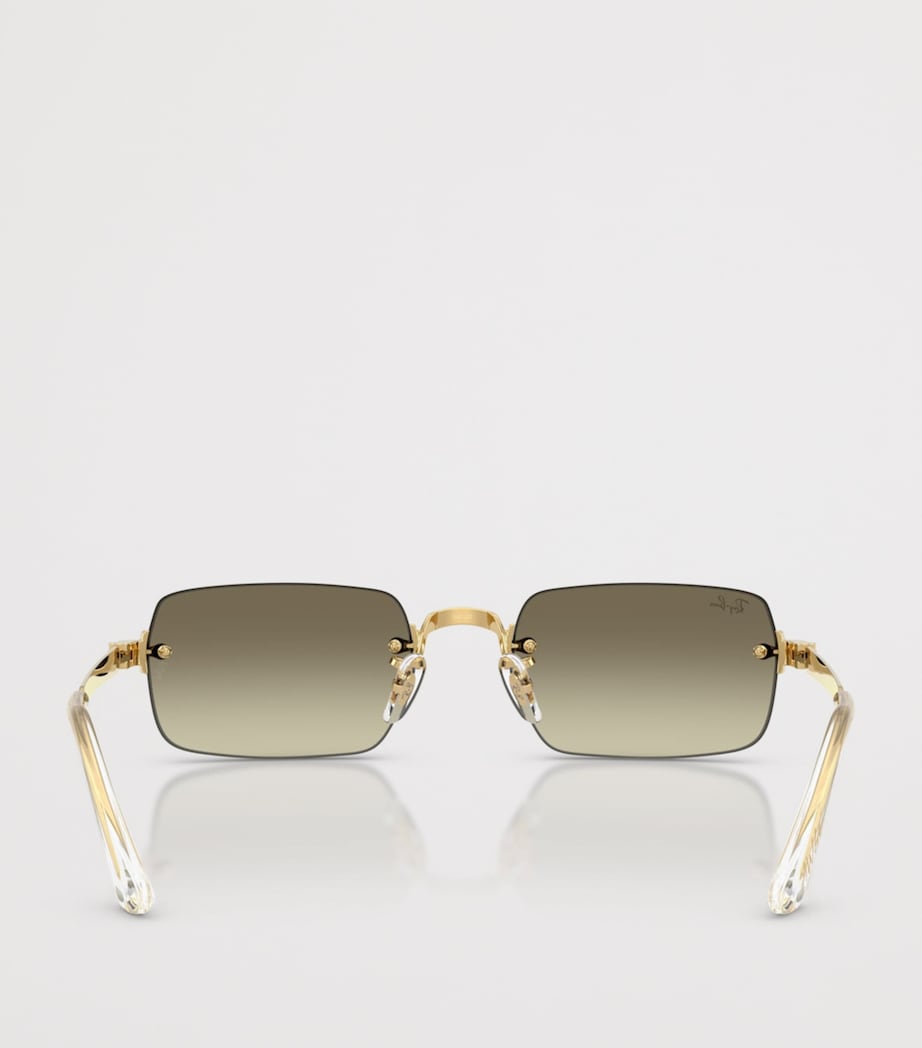 Ray-Ban By A$AP Rocky Rectangle Sunglasses Gold Image 4