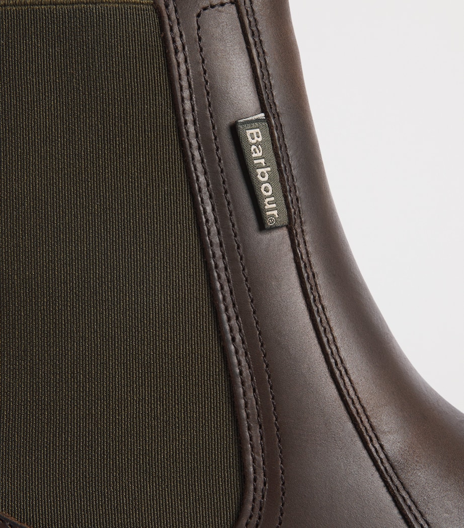 Barbour Leather Hale Chelsea Boots Dark Brown Image 5