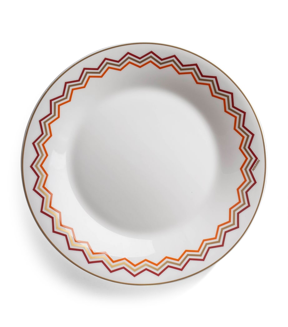 Porcelain Zigzag Soup Plate (22cm) MULTICOLOR Image 1