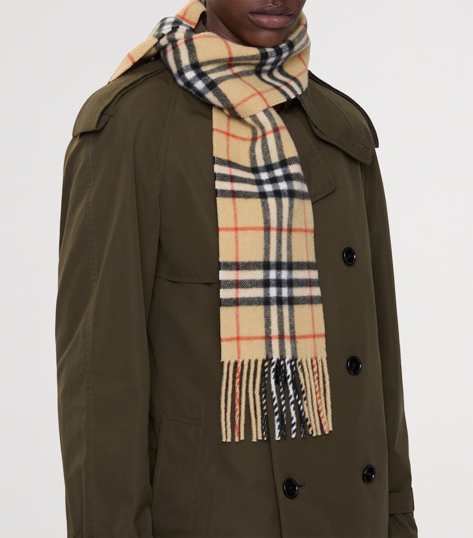 Cashmere Narrow Check Scarf SAND Image 7