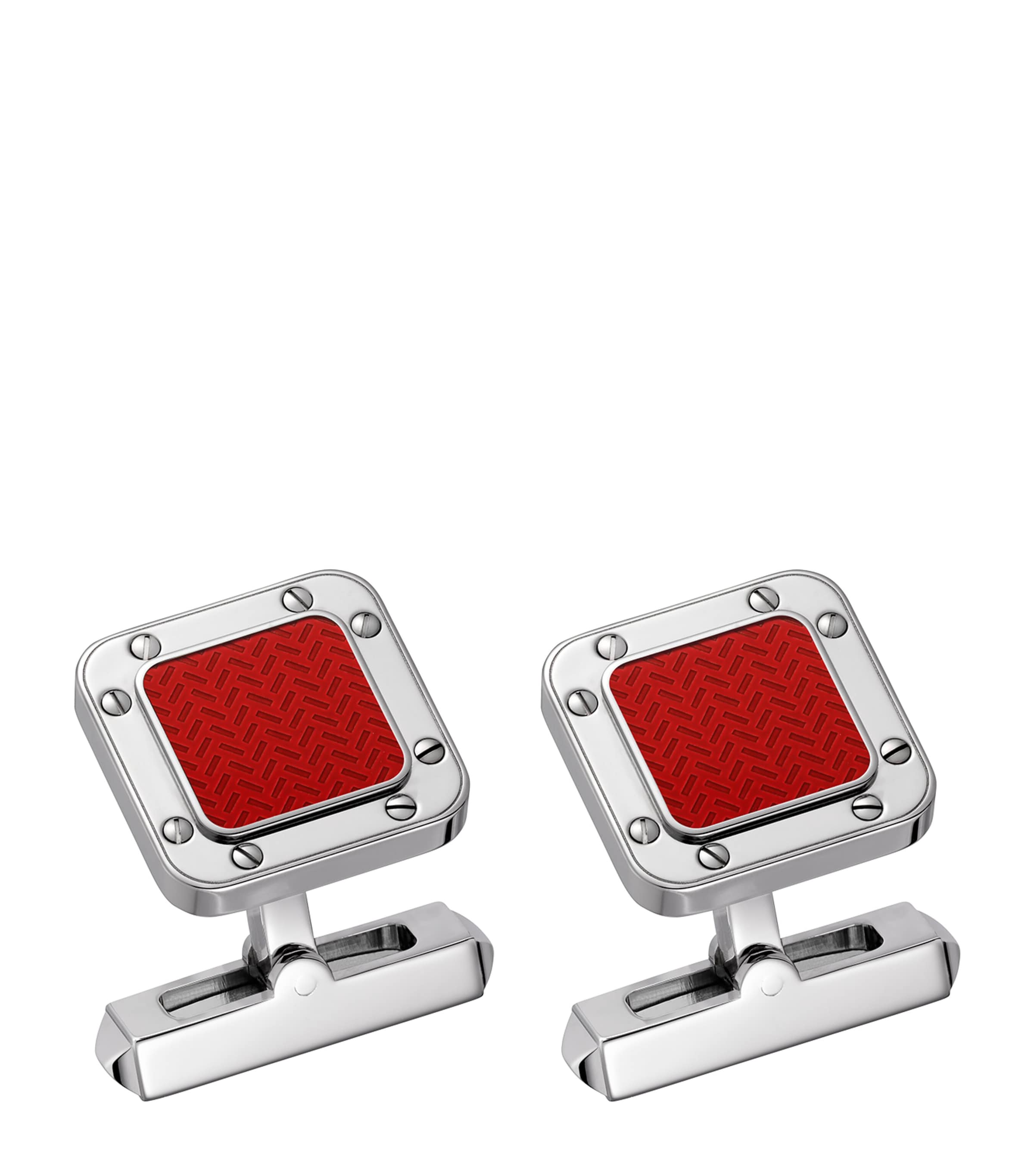 Cartier Mens Red Santos De Sterling-silver Cufflinks