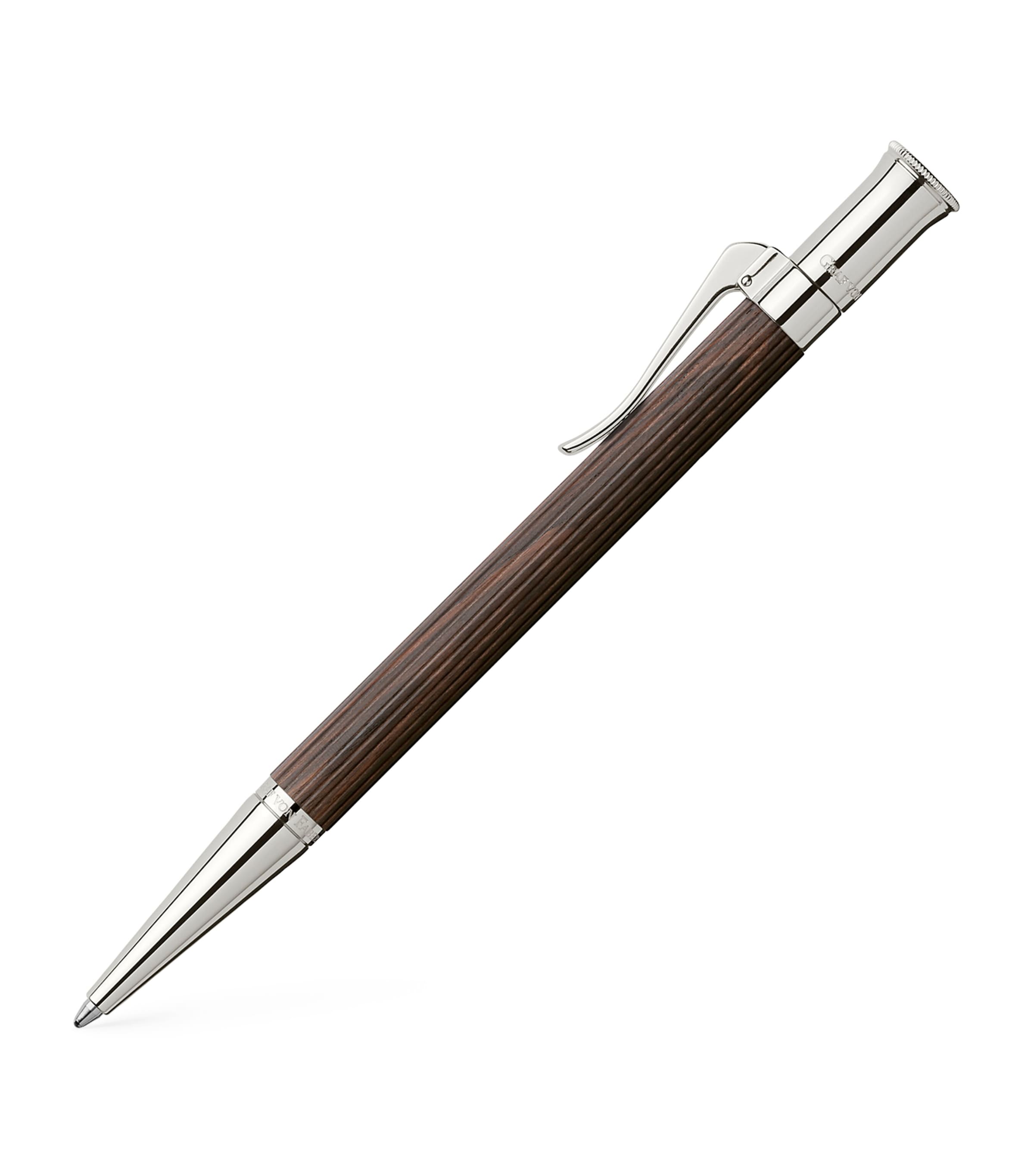 Graf von Faber-Castell Wood and Platinum-Plated Classic Propelling Ballpoint Pen Dark Brown Wood Image 2