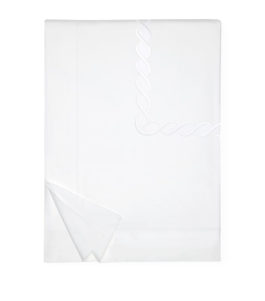 Treccia Super King Duvet Cover (260cm x 220cm) WHITE/WHITE Image 1