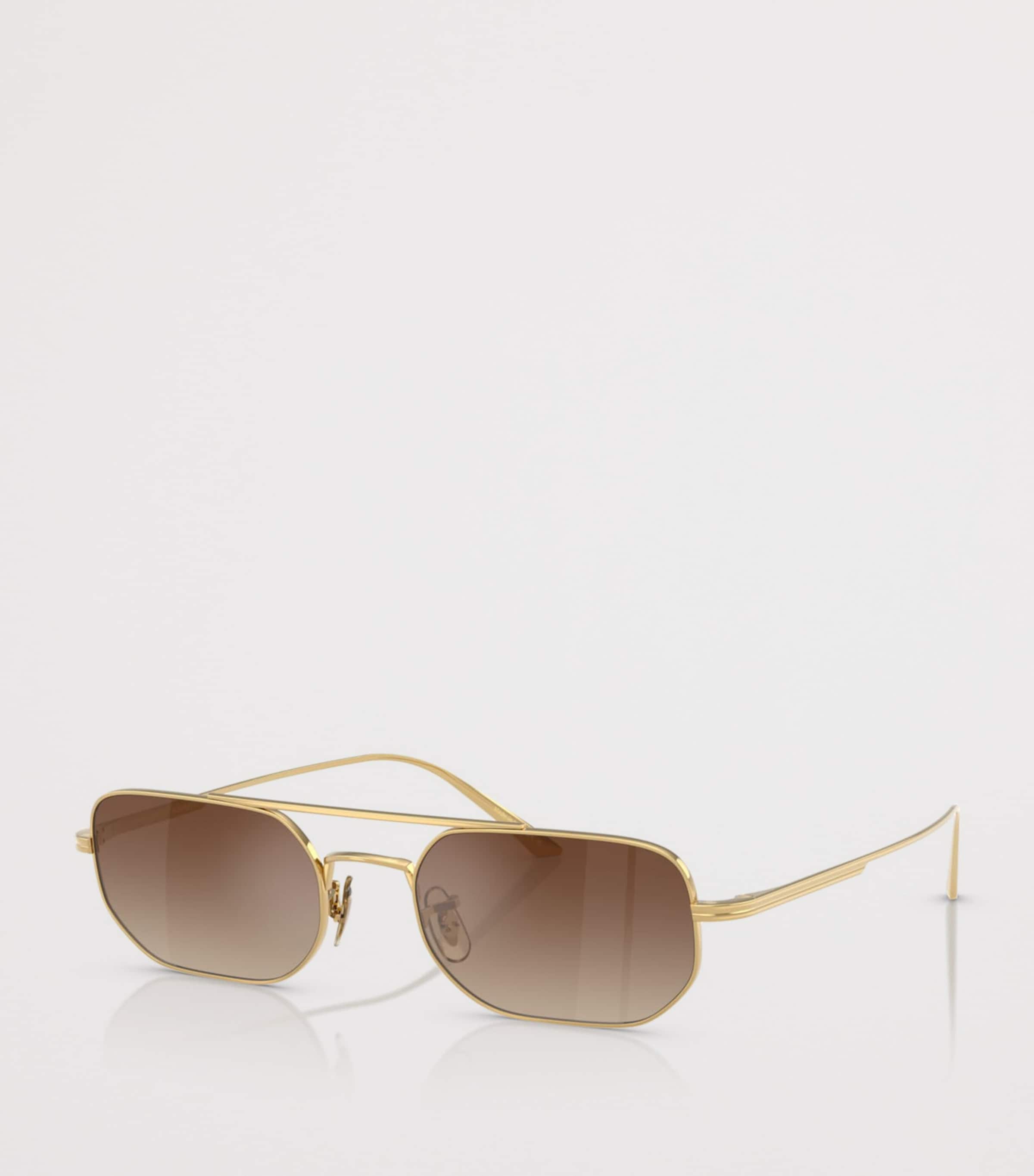 Oliver Peoples Steel 1989C Rectangle Sunglasses Gold Image 2