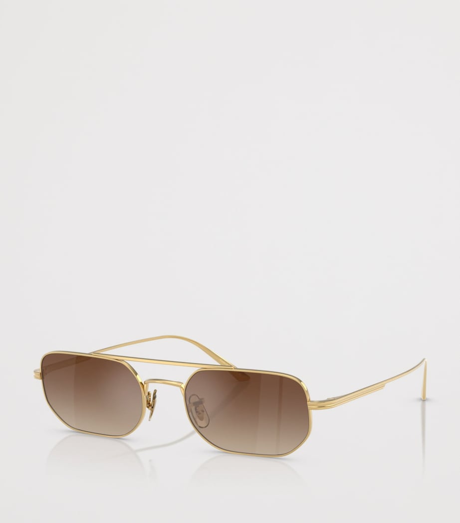 Oliver Peoples Steel 1989C Rectangle Sunglasses Gold Image 2