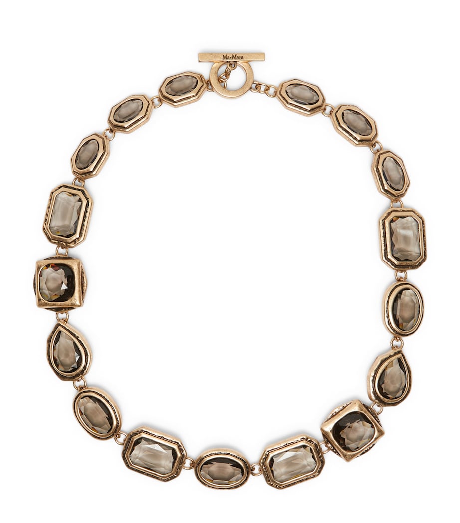 Max Mara Embellished Choker Necklace Light Grey Image 1