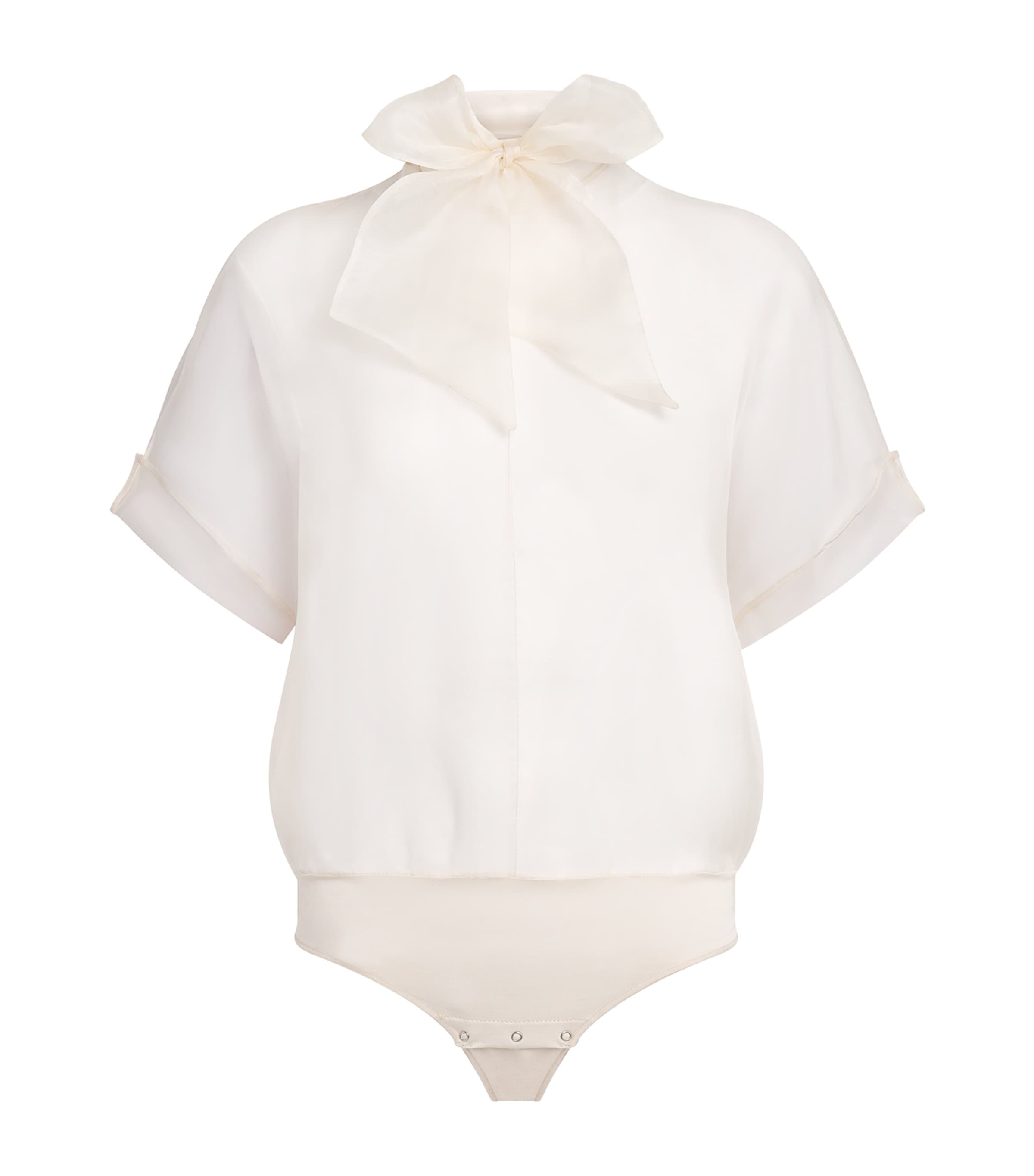 Undress Code Silk Pirouette Thong Bodysuit In White