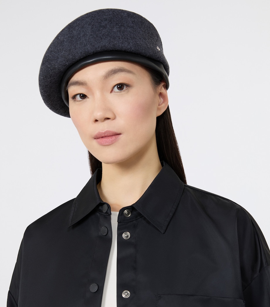 Weekend Max Mara Wool Beret Medium Grey Image 2