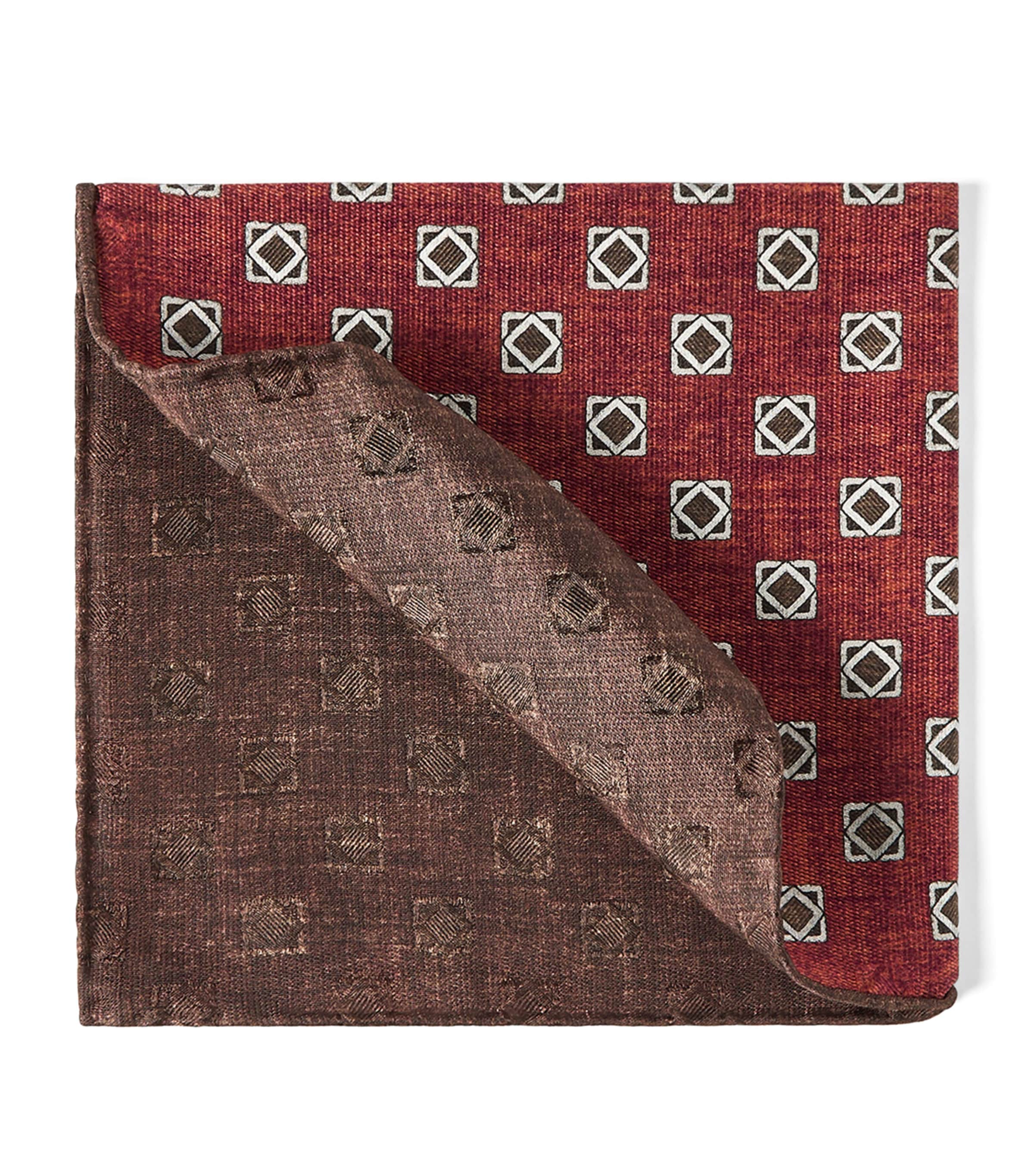 Brunello Cucinelli Silk Geometric Square Scarf Image 1
