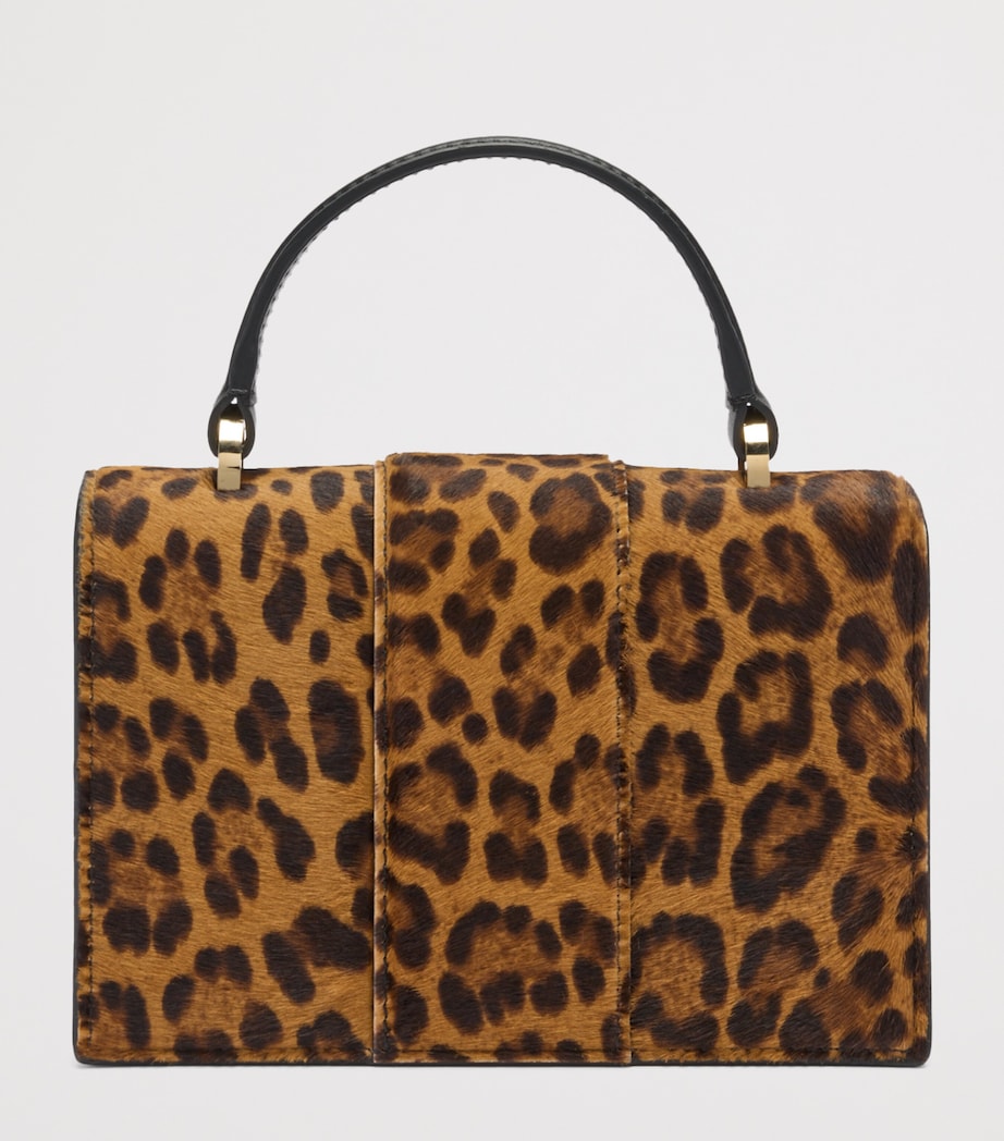 Mini Leopard Audrey Top-Handle Bag BROWN Image 3