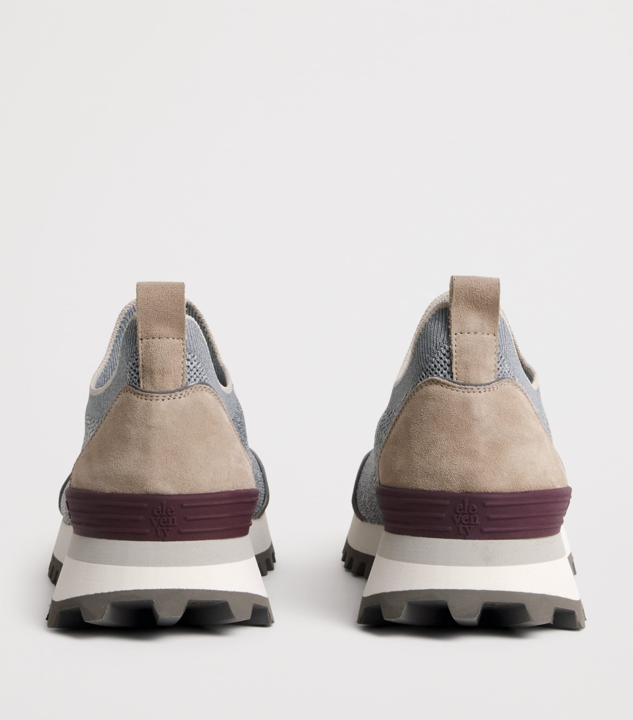 Knitted Low-Top Sneakers GRIGIO MEDIO E TORTO Image 4