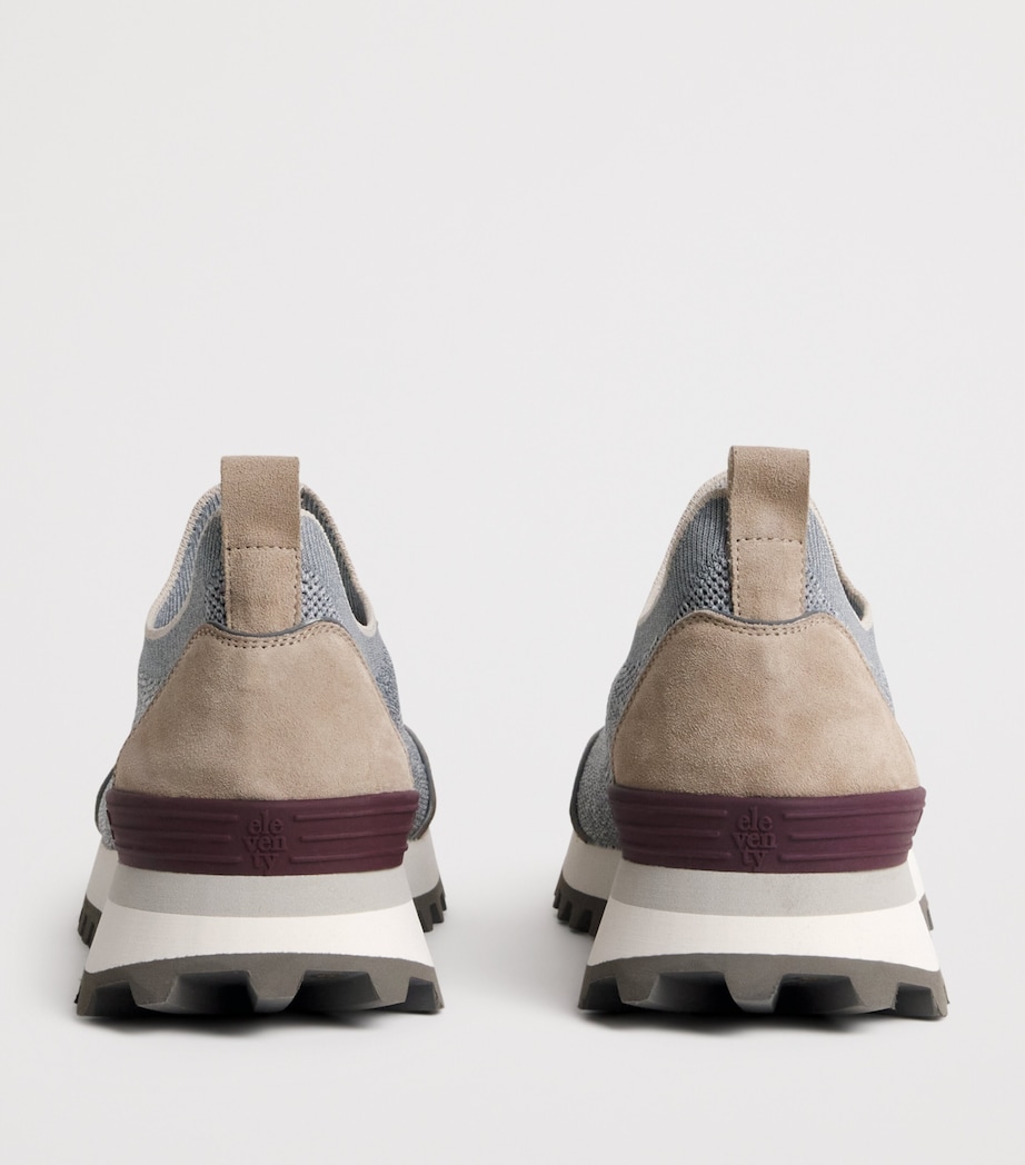 Knitted Low-Top Sneakers GRIGIO MEDIO E TORTO Image 4