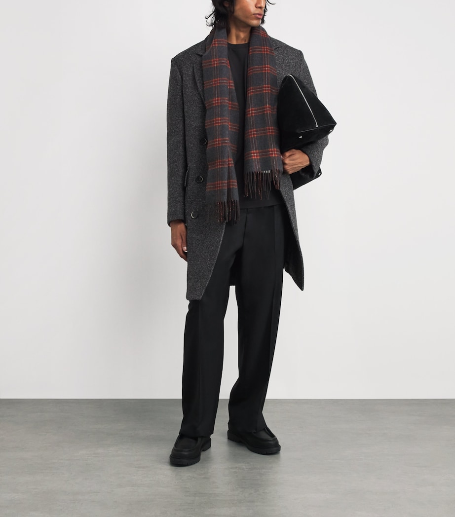 Cashmere Reversible Check Scarf RU7643 TARTAN/PLAIN Image 3