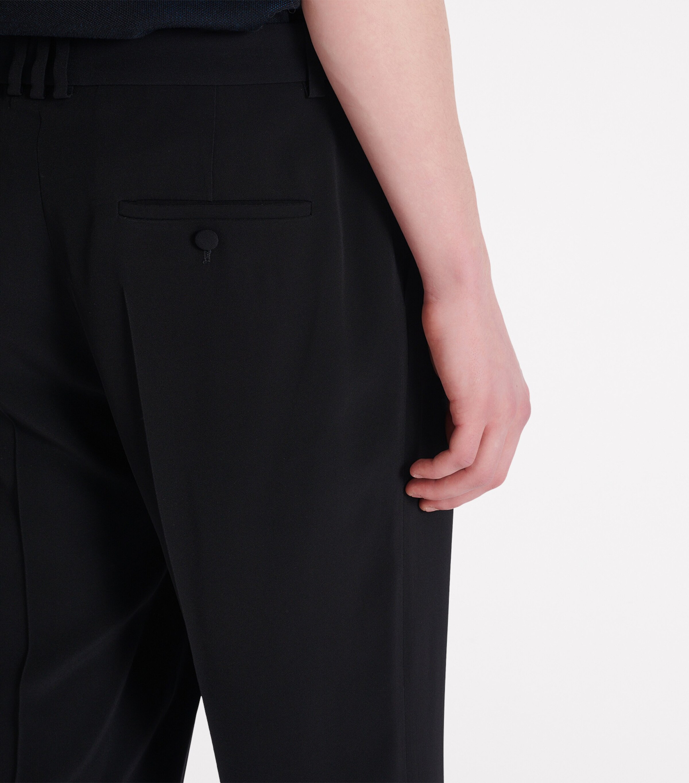 Balmain Mens Crepe Straight-Leg Trousers Noir Image 7