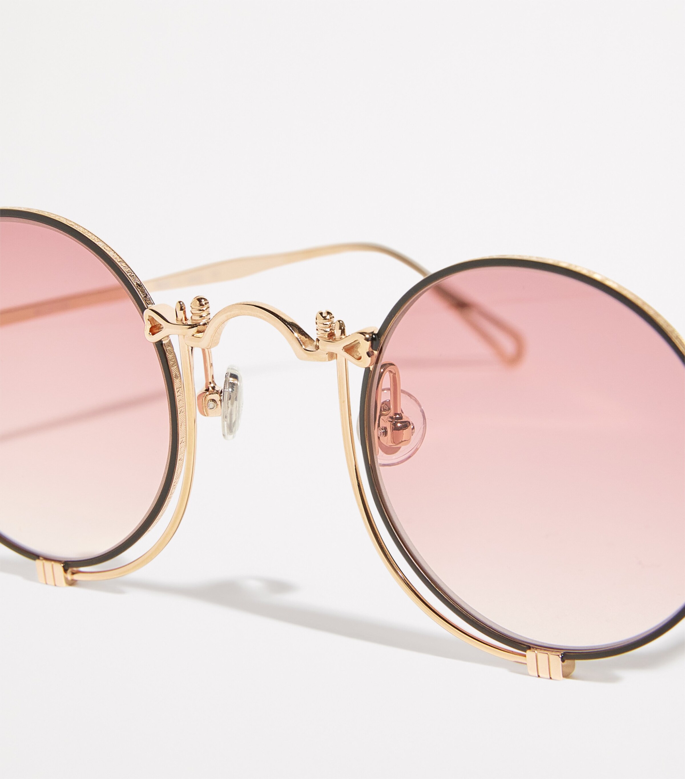 Titanium Round Sunglasses ROSE GOLD-MATTE BLCK Image 5