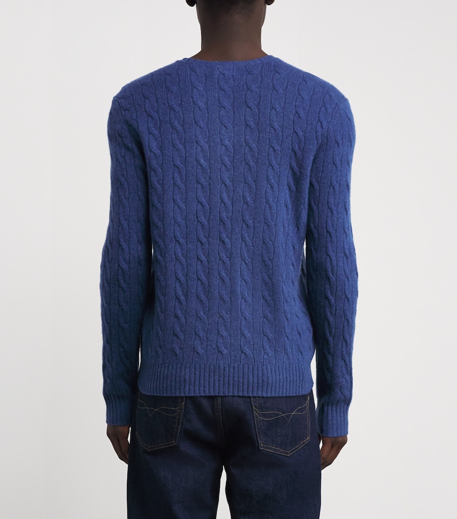 Wool-Cashmere Cable-Knit Sweater NAVY Image 4