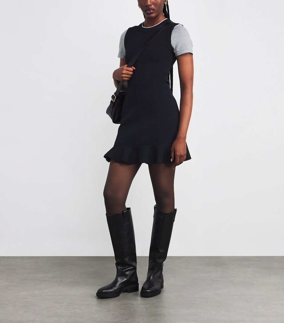 Knit Contrast-Sleeve Mini Dress NAVY BLUE Image 2