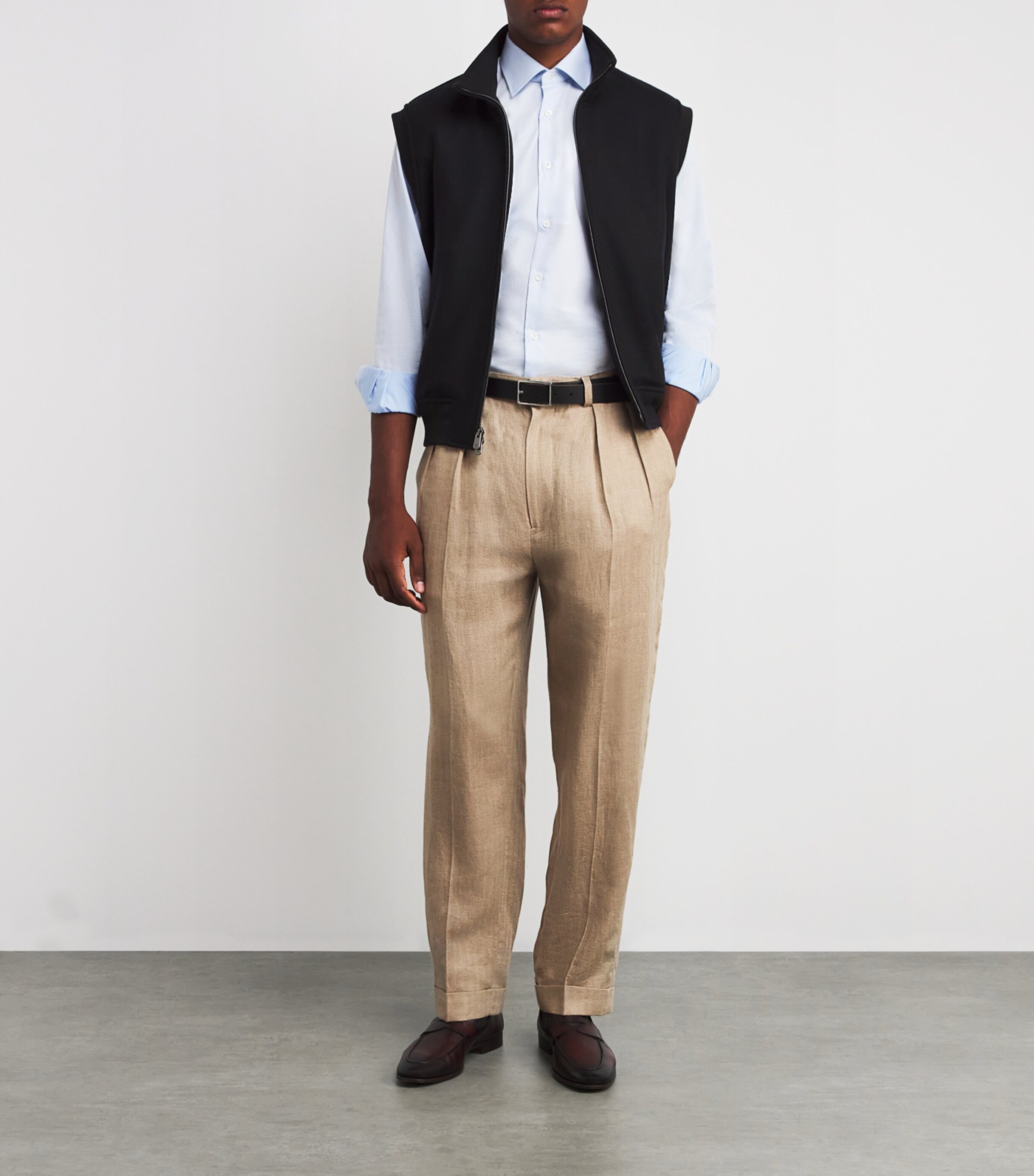 Ralph Lauren Purple Label Mens Cashmere-Blend Felton Gilet Clscs Chairman Navy Image 2
