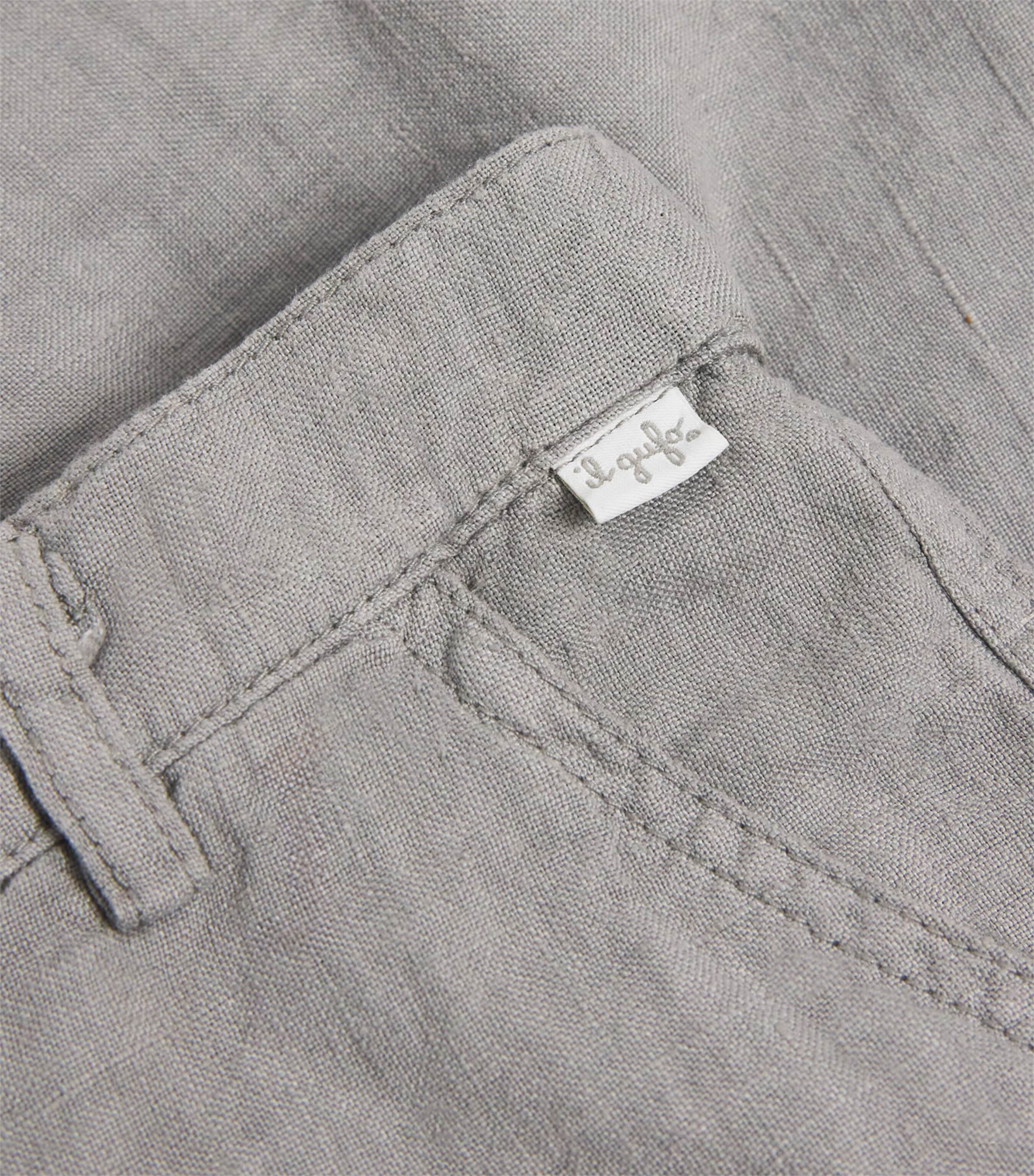 Il Gufo Linen Bermuda Shorts (2-12 Years) Grey Image 3