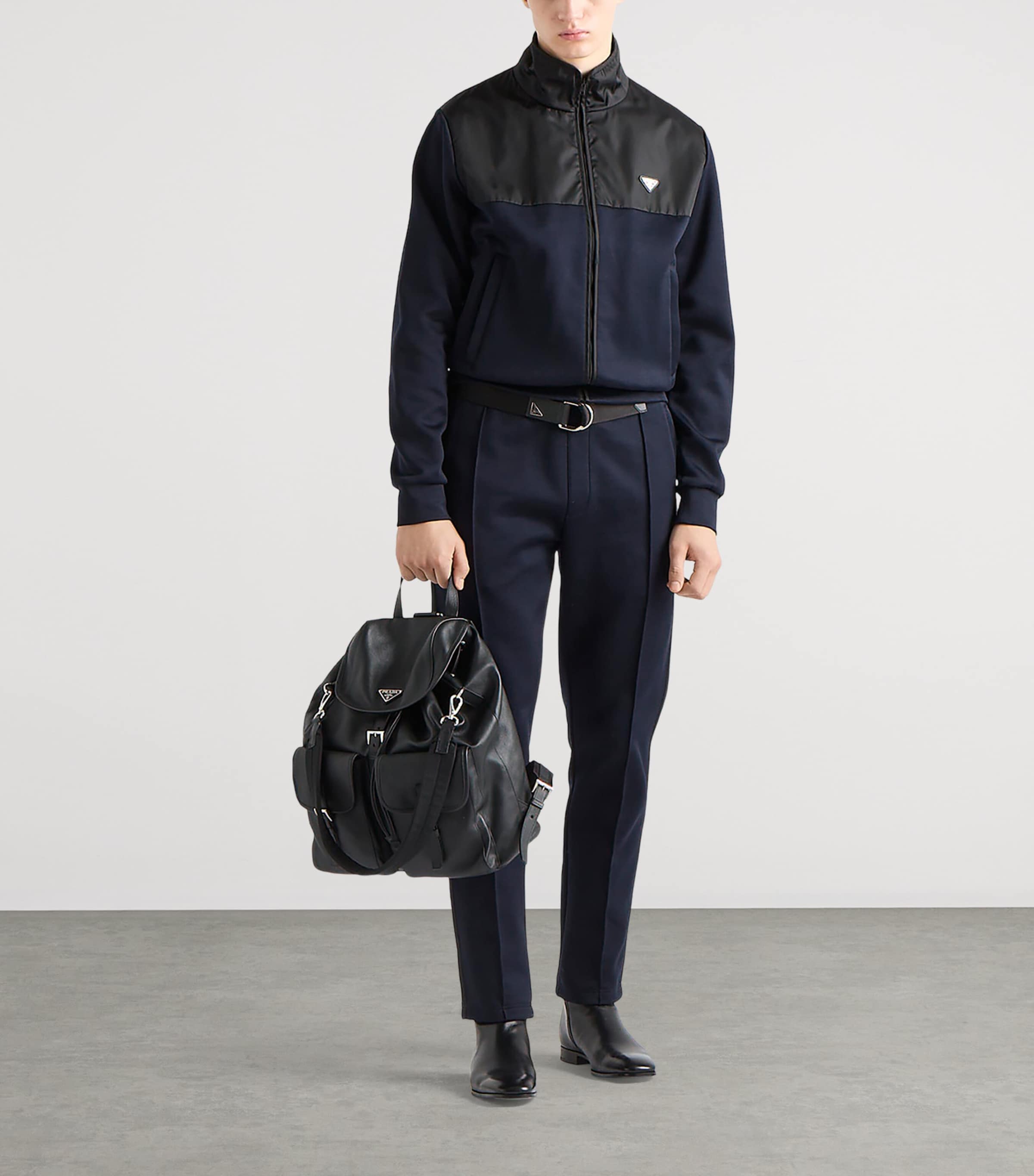 Prada Mens Cotton-Blend Re-Nylon Trousers Image 2