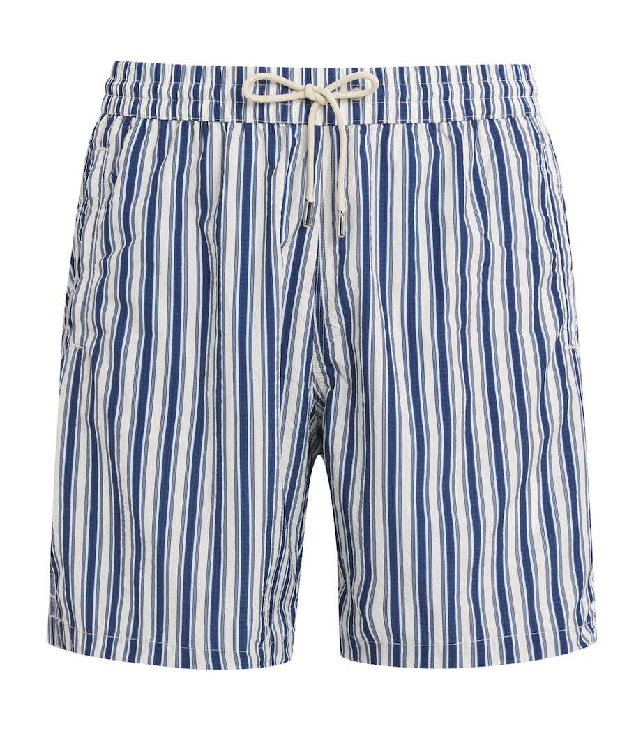 JACOB COHËN Mens Stripe Swim Shorts Blu Notte Image 1