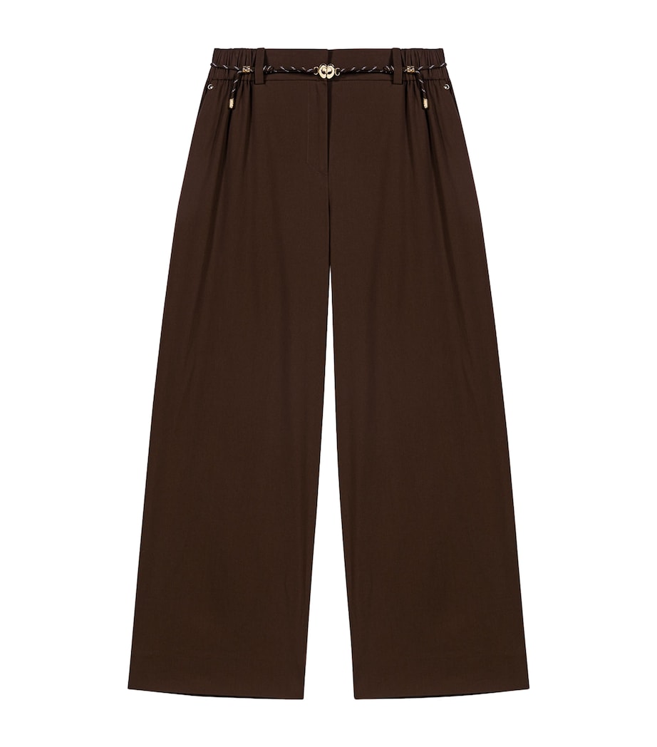 Maje Womens Cropped Wide-Leg Trousers Brown Image 1