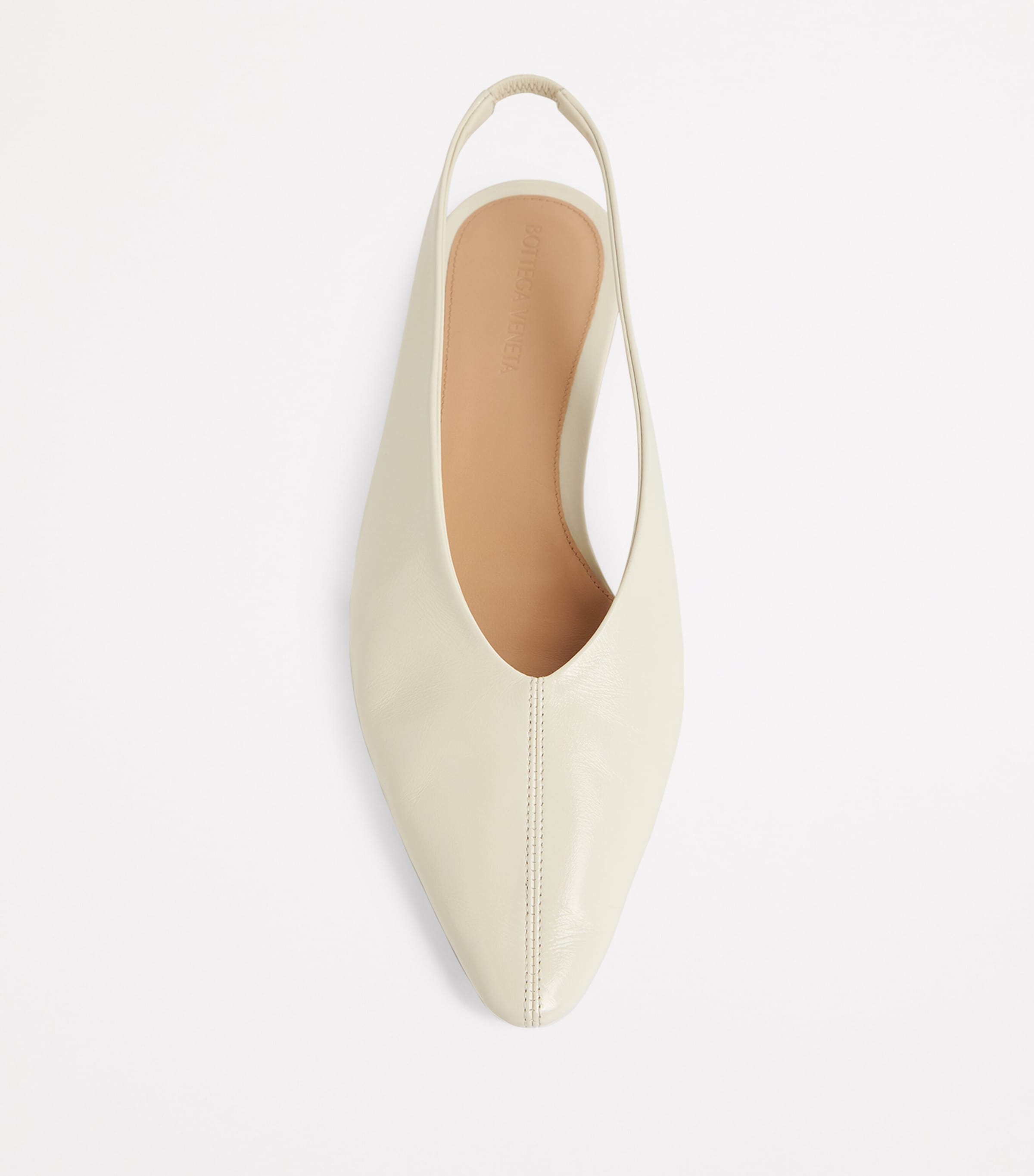 フラットシューズ BOTTEGA VENETA Sofia flat leather slingback Bianco BOTTEGA VENETA Sofia leather slingback point-toe flats | NET