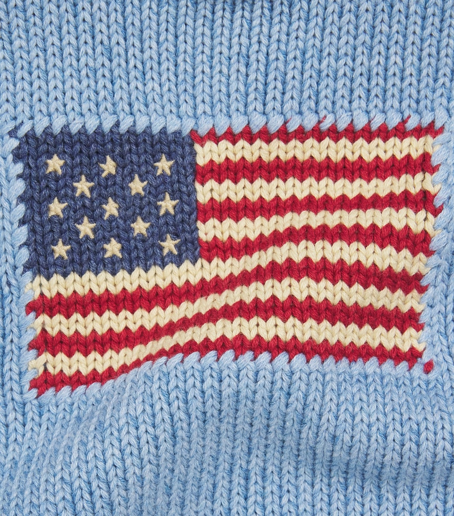 Ralph Lauren Kids American Flag Sweater (3-24 Months) Blue Image 3