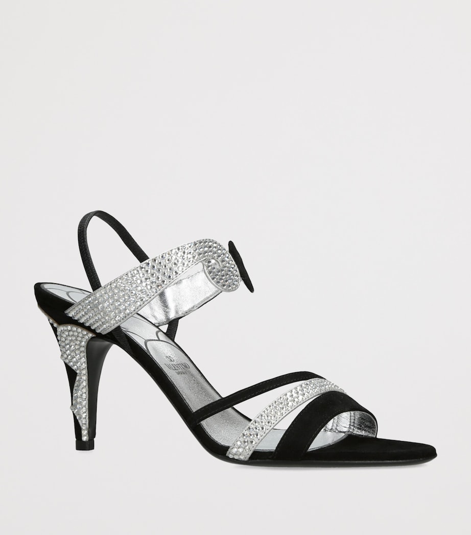 Suede L'Une et L'Autre Heeled Sandals 85 SILVER COM Image 3