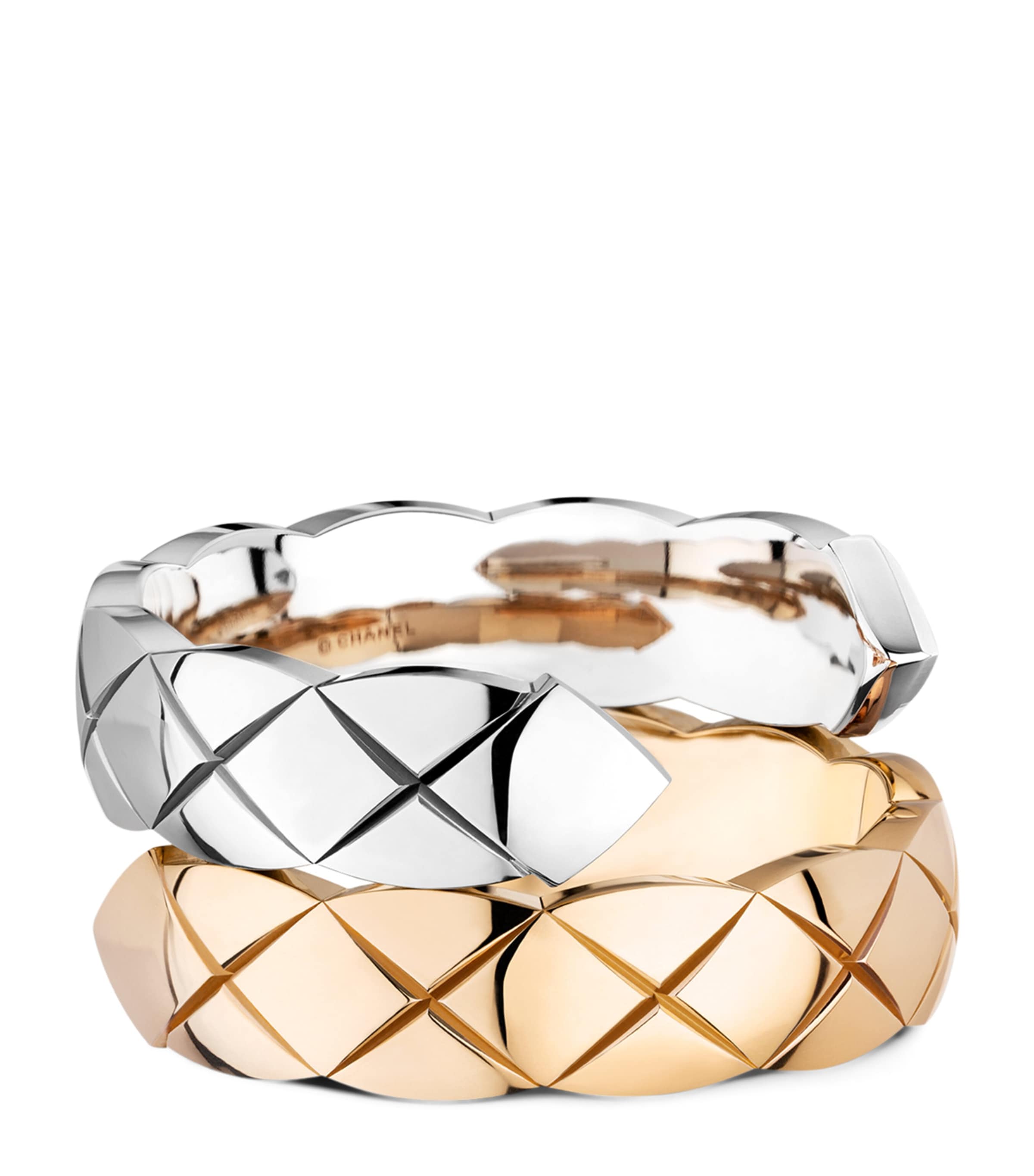 Mixed Gold and Diamond Coco Crush Ring BEIGE Image 2