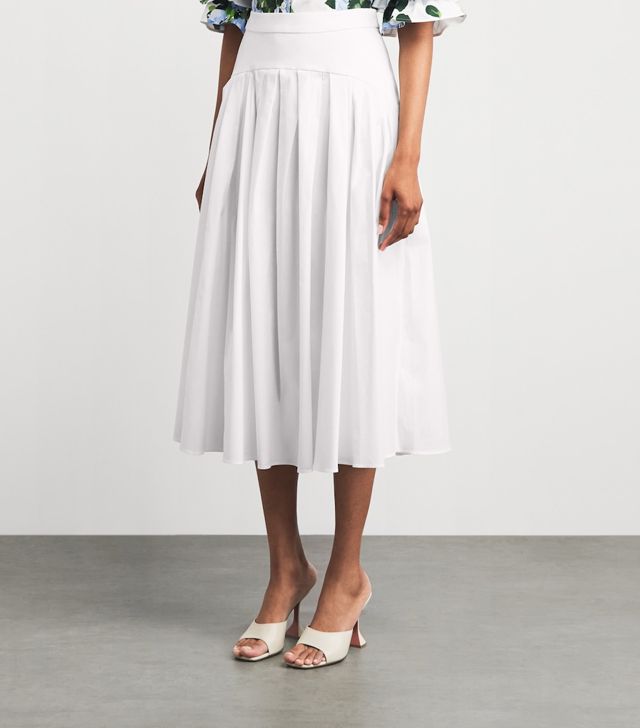 Carolina Herrera Womens Drop-Waist Midi Skirt White Image 4