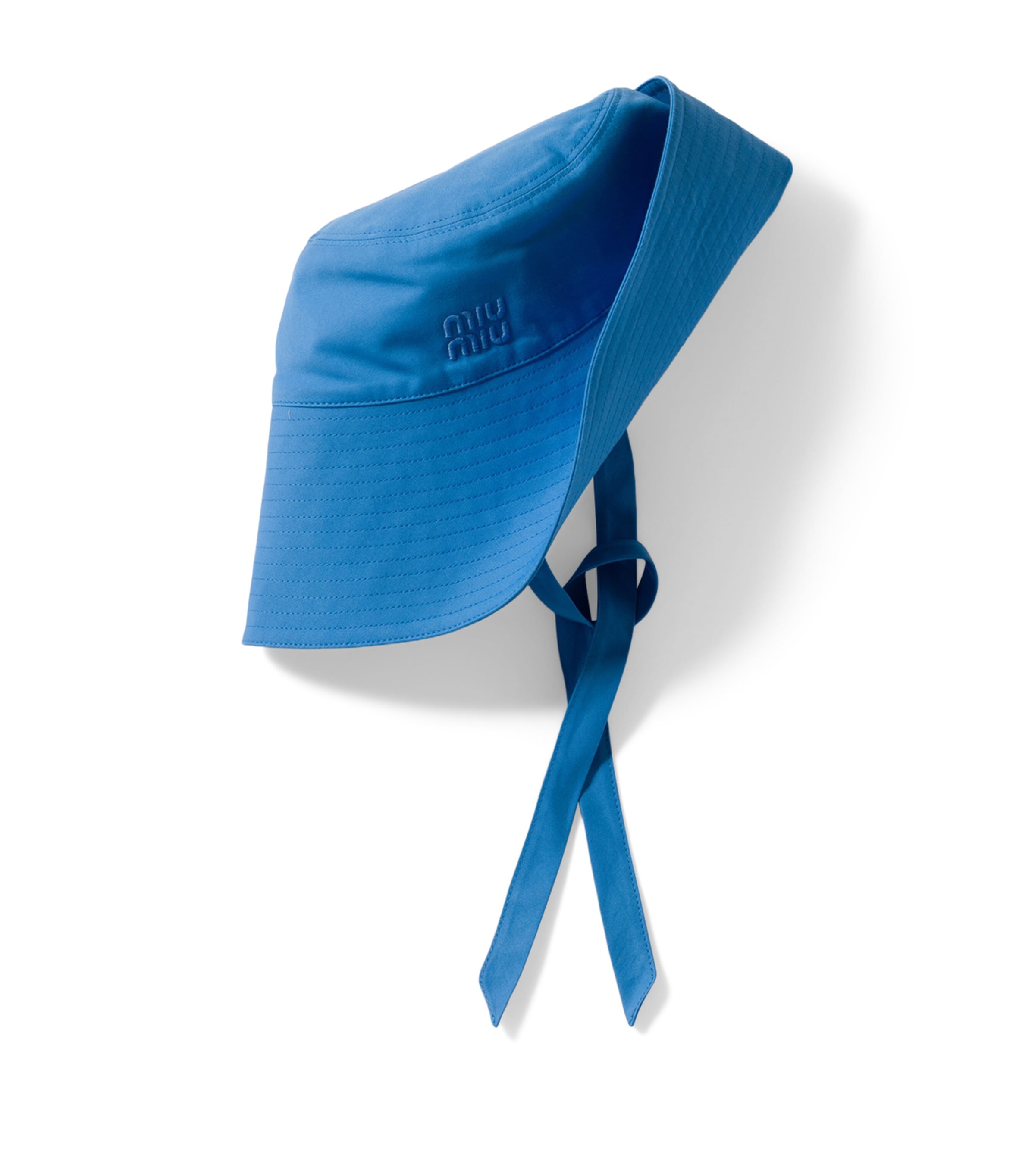 Miu Miu Cotton Wide Brim Bucket Hat Light Blue Image 1