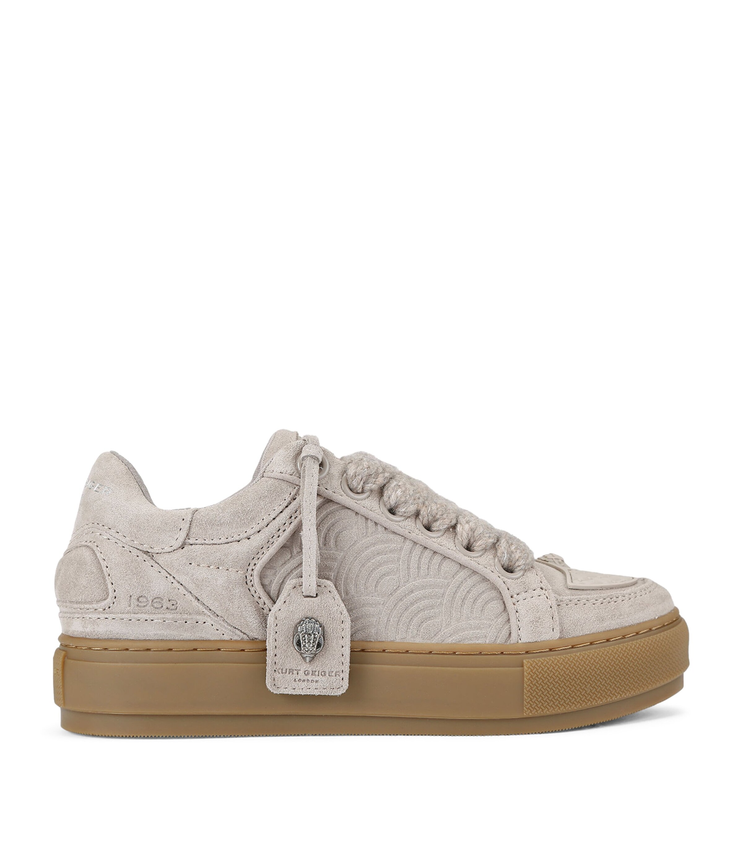 Kurt Geiger London Suede Southbank Tag Sneakers Taupe Image 1