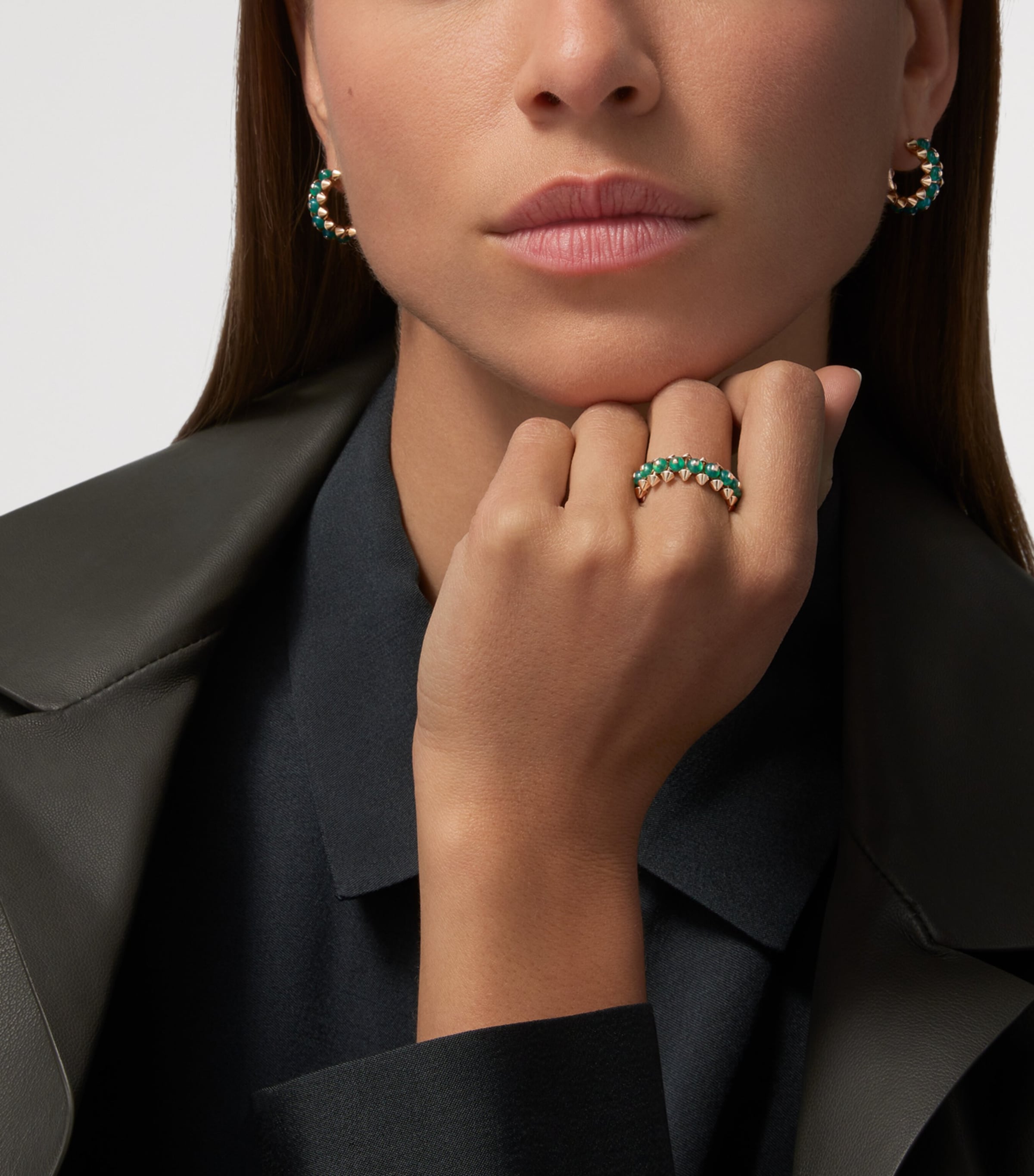 Cartier Rose Gold and Green Agate Clash de Cartier Ring Rose Gold Image 6
