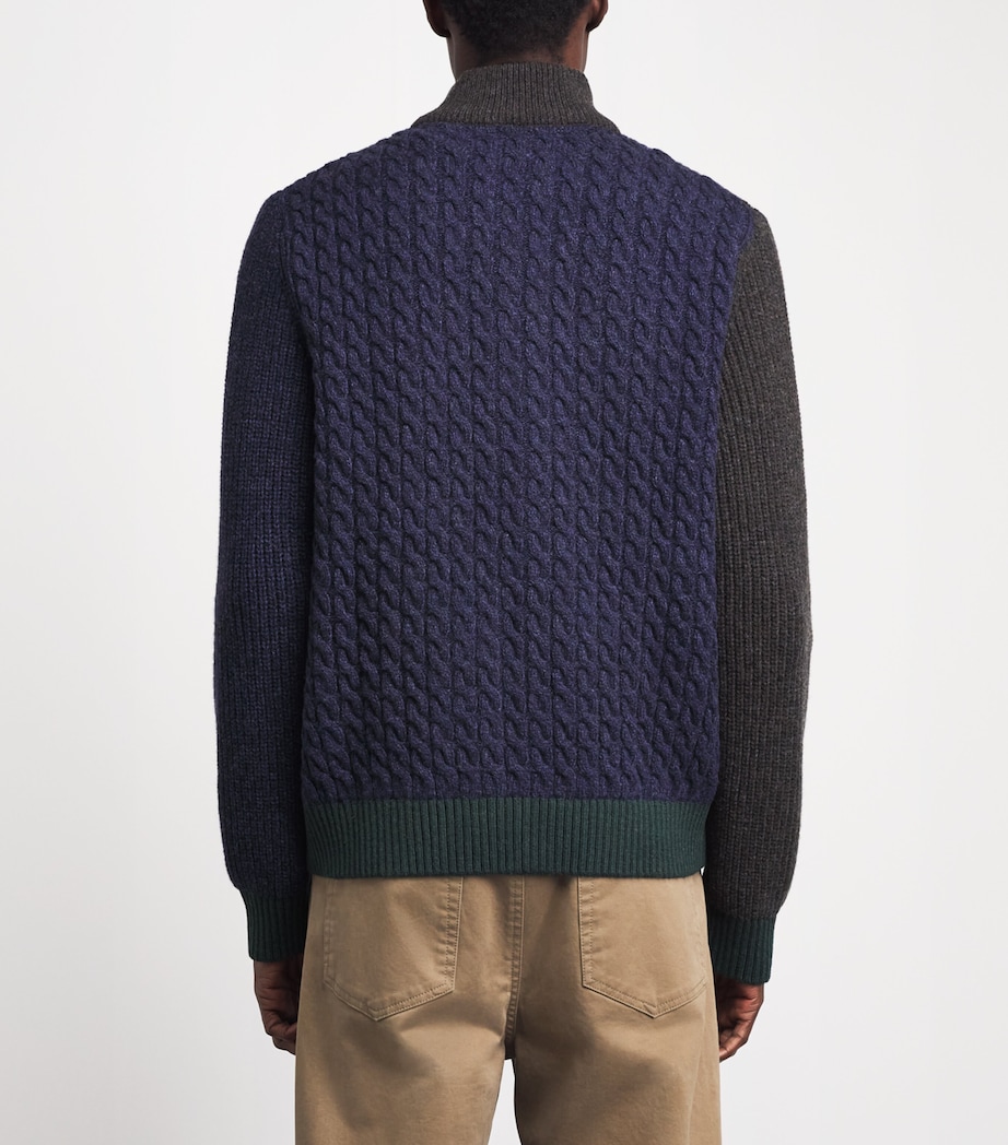 Barbour Mens x Paul Smith Wool Gamefair Cardigan Russet Image 5