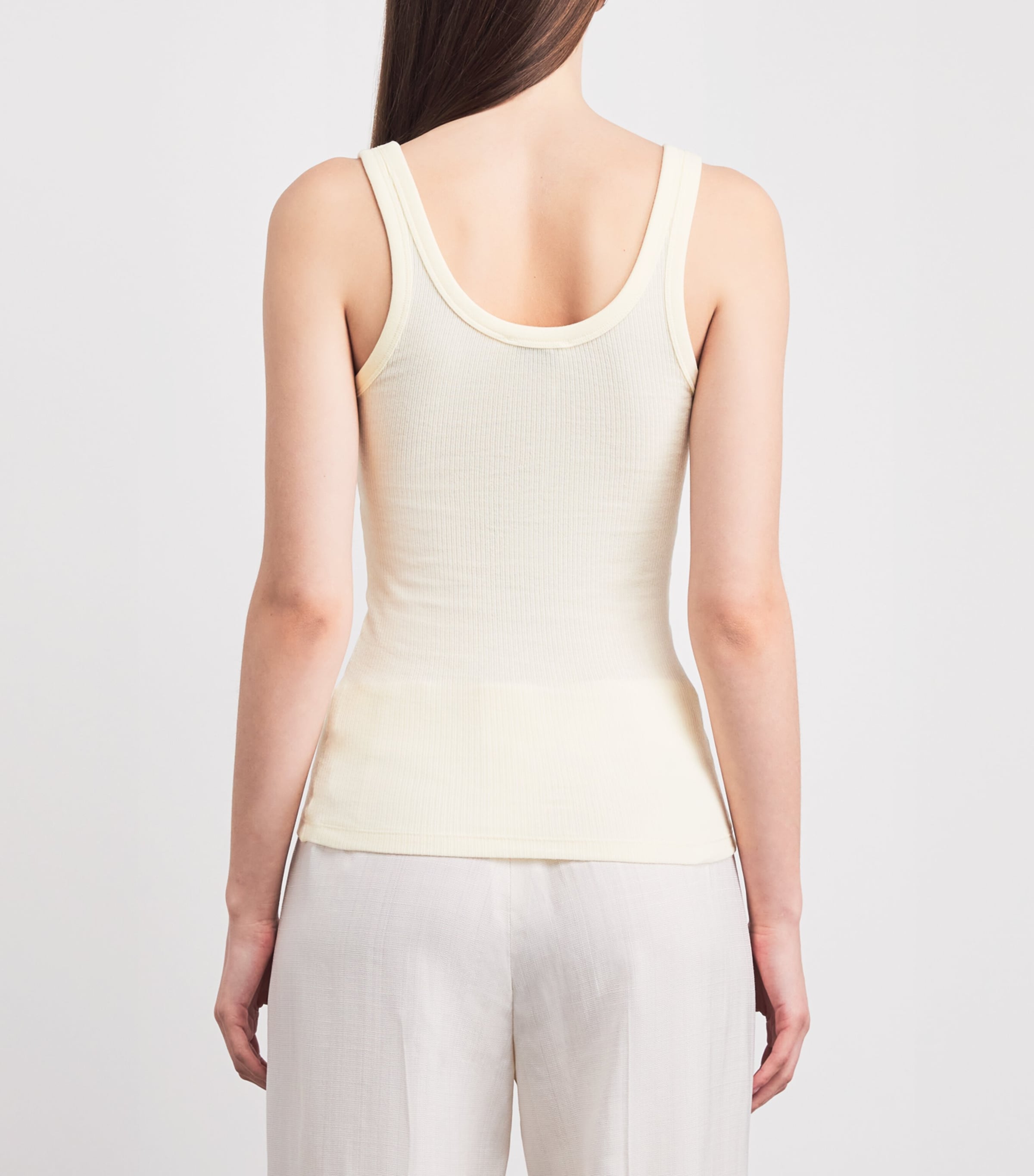 Sandro Paris Womens Ribbed Tank Top Light Yellow Image 5