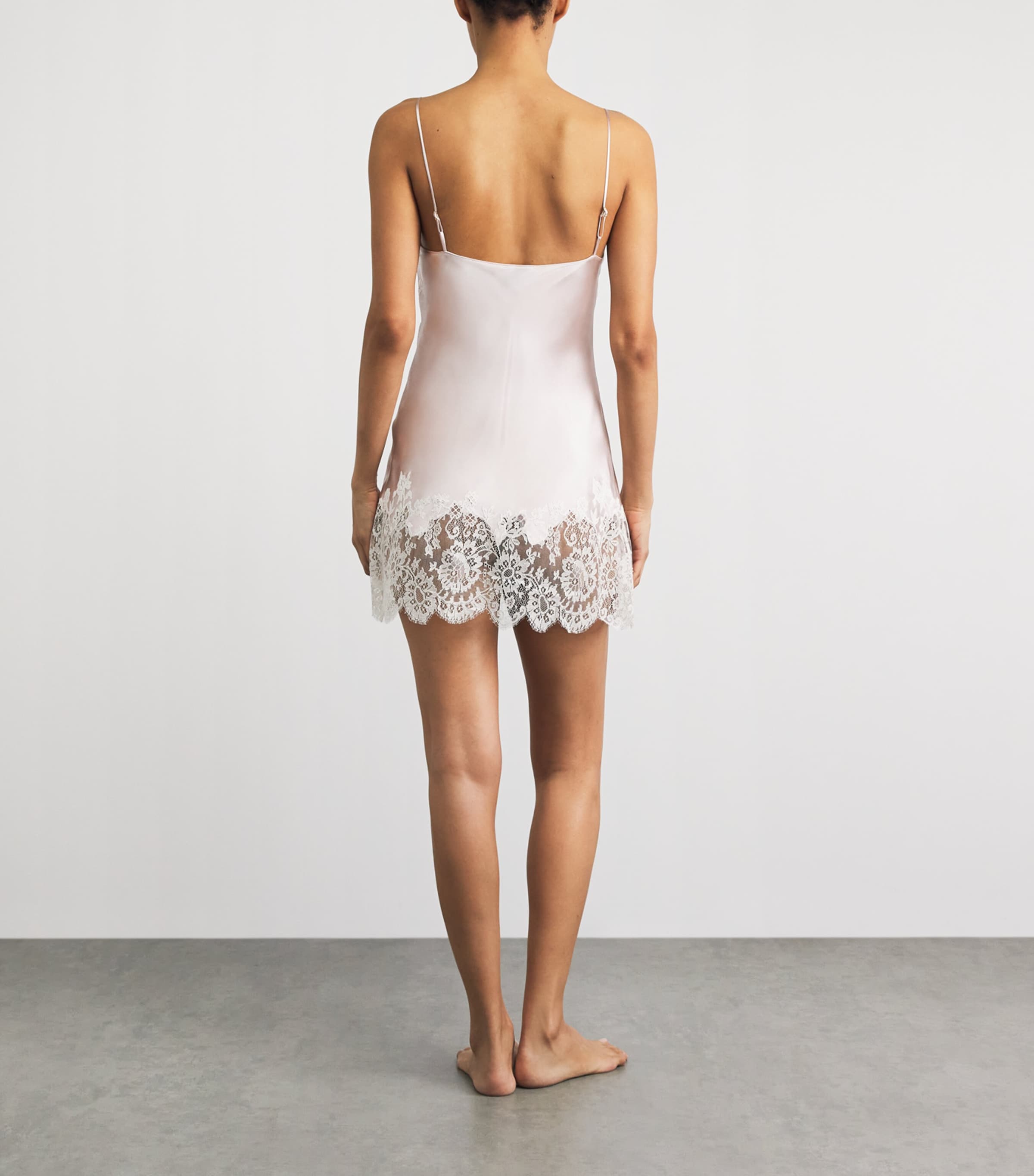 Carine Gilson Womens Silk Babydoll Julia Slip Dress Silverpink/naturel Image 4