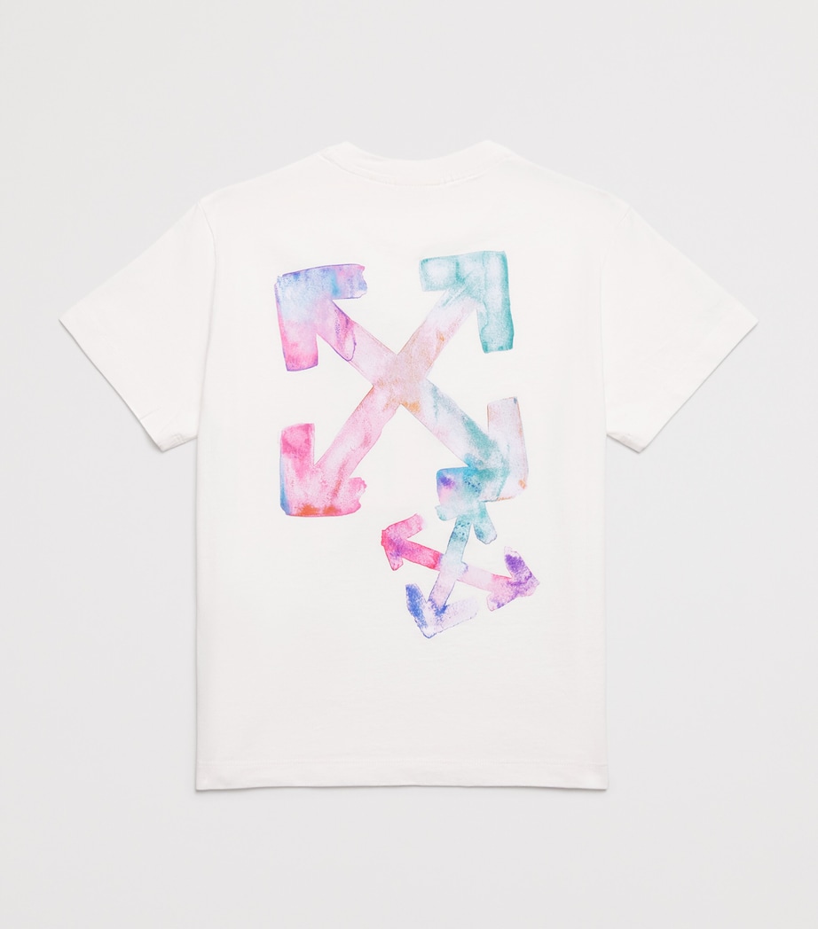 Cotton Watercolour Arrow T-Shirt (4-12+ Years) 0184WHITE-MULTI Image 2