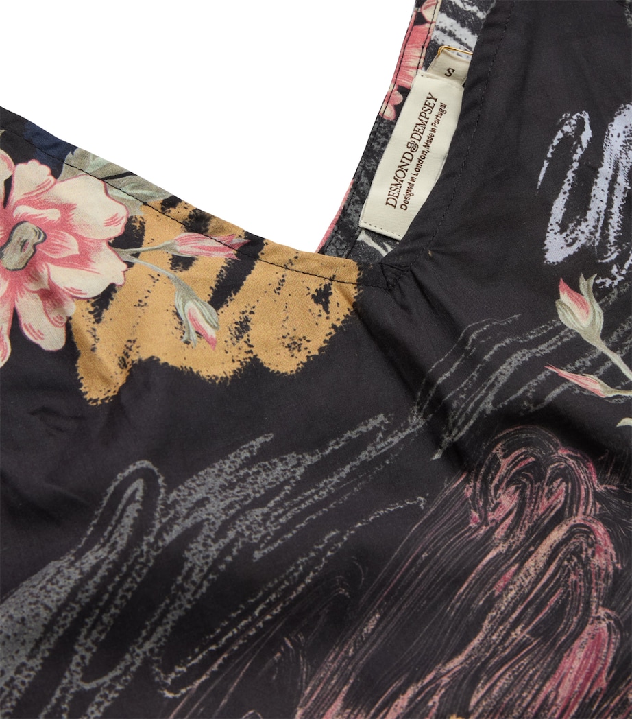 Organic Cotton Love Print V-Neck Nightie BLACK Image 2